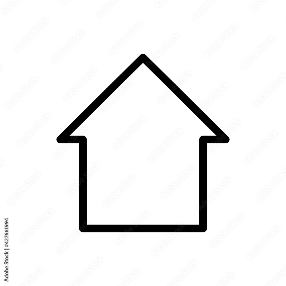 House outline icon. Building symbol. Home line sign. Vector isolated on white House outline icon. Building symbol. Home line sign. Vector isolated on white