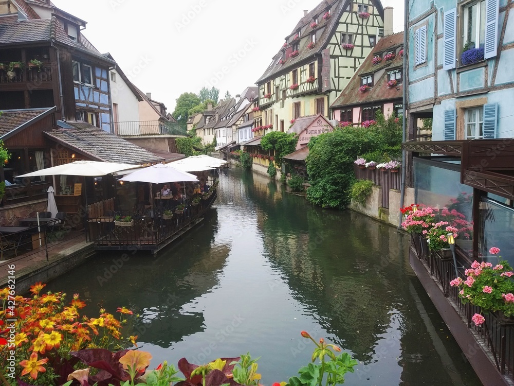 The picturesque streets of Colmar, Alsace with its typical colorful houses. Colmar little Venice. France. The picturesque streets of Colmar, Alsace with its typical colorful houses. Colmar little Venice. France.