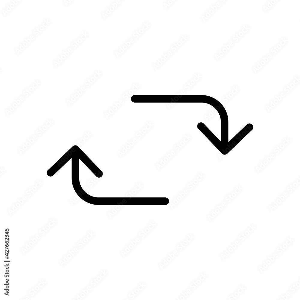 Arrow icon. Repeat arrows. Cyclic rotation sign. Vector isolated on white. Arrow icon. Repeat arrows. Cyclic rotation sign. Vector isolated on white.