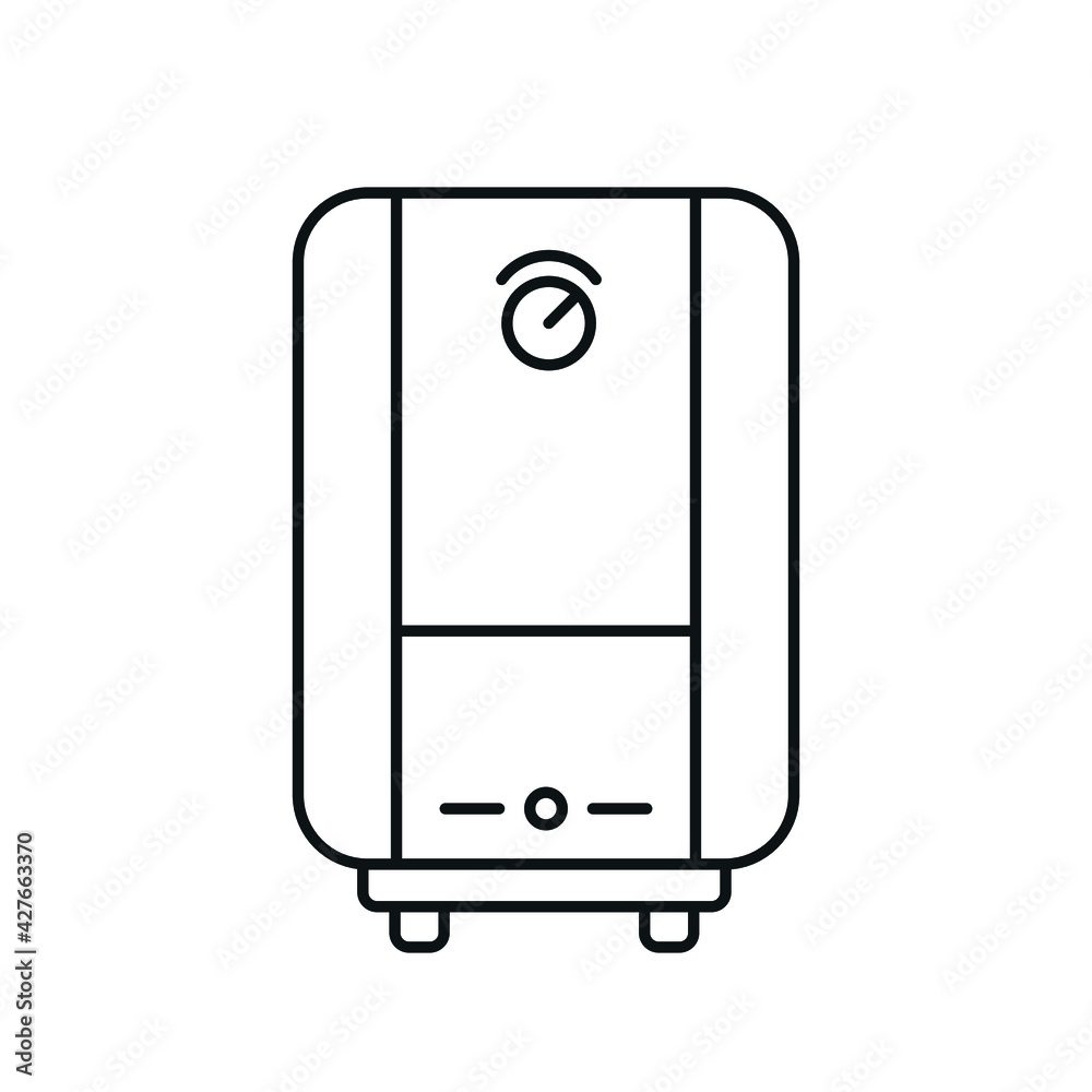 Heating boiler linear icon. Plumbing. Thin line customizable illustration. Contour symbol. Vector isolated outline drawing. Editable stroke Heating boiler linear icon. Plumbing. Thin line customizable illustration. Contour symbol. Vector isolated outline drawing. Editable stroke