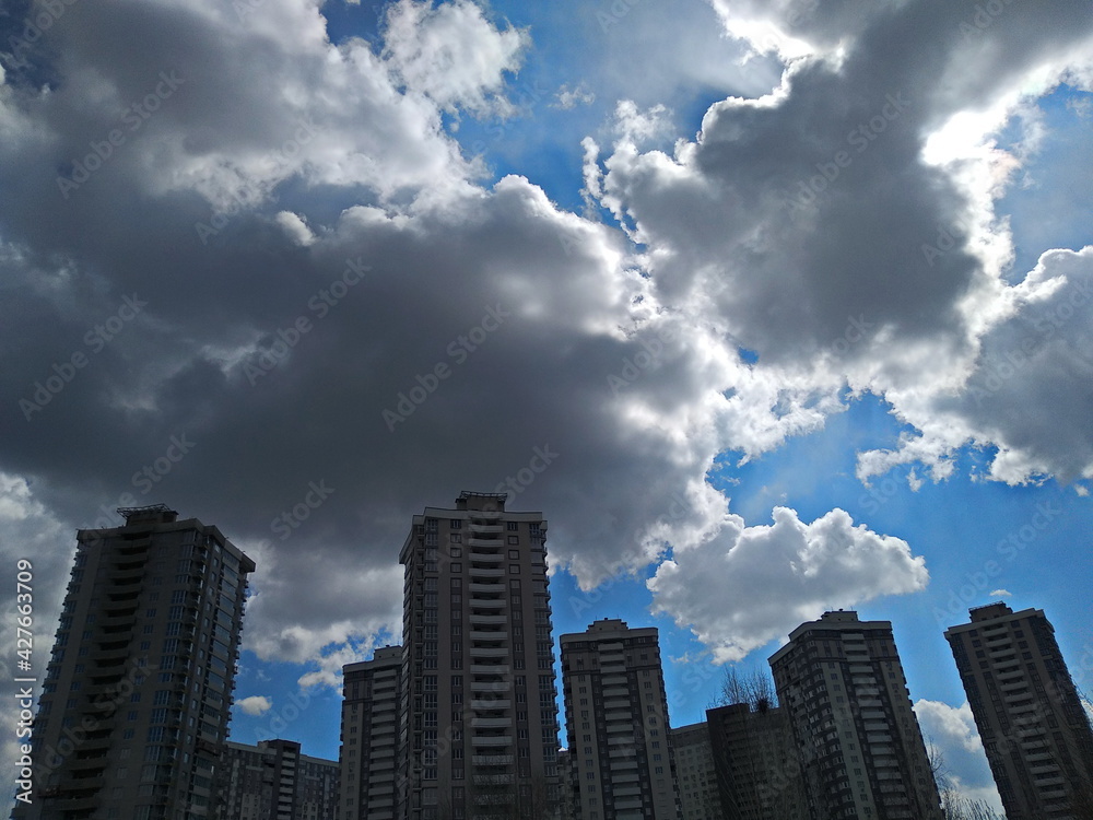 clouds over city