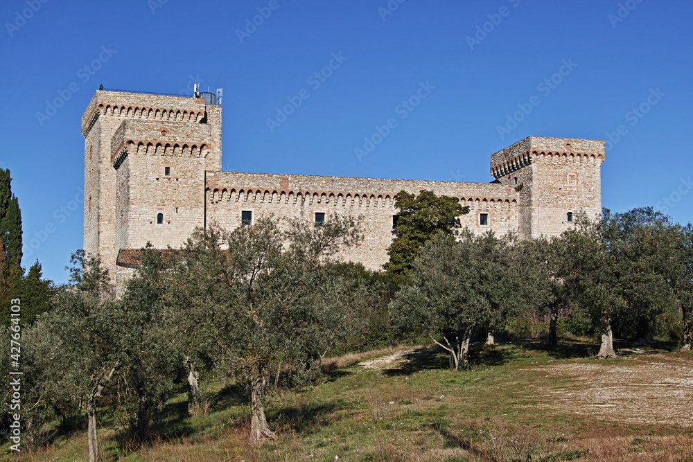 glimpse of the fortress Albornoz, narni, italy
