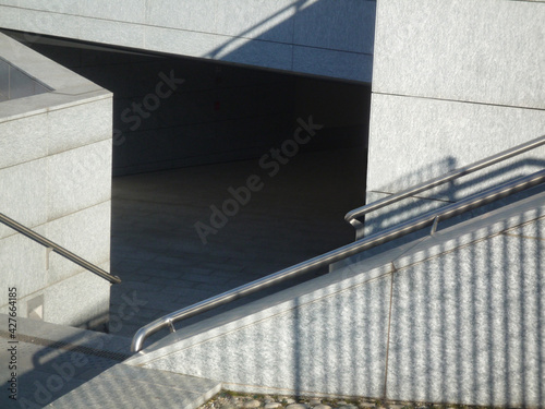 empty stone stairs ina modern city building