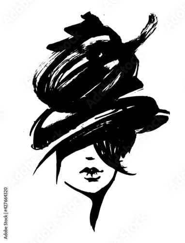Portrait woman. Fashion model with hairstyle