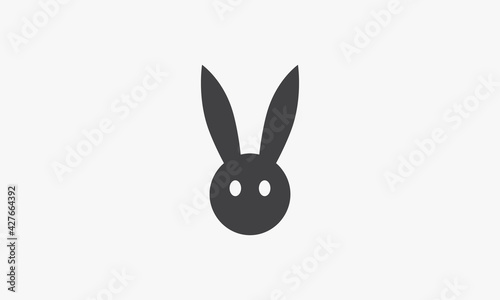 rabbit head icon. vector illustration. isolated on white background.