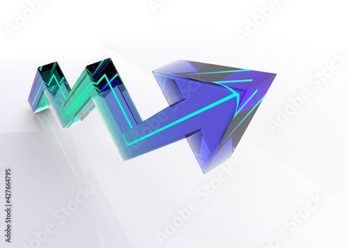 Obraz na płótnie Arrows technology glass for banner statistics and business system. Modern concept of future from commerce technology. Analysis and server operations.Development business. 3D Render Illustration.
w salonie