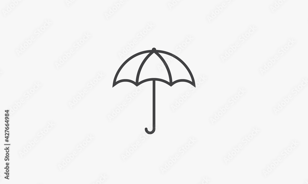 umbrella icon. isolated on white background. vector illustration.