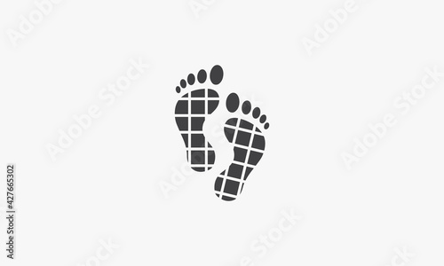 human footprint icon logo design vector.