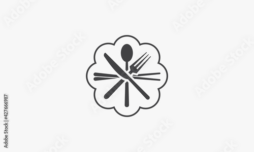 crossed silverware icon. chopsticks spoon fork knife design flat vector.