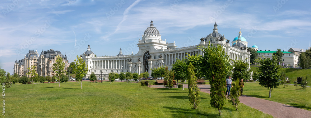 Beautiful building of Ministry of Agriculture in Kazan called Palace of Farmers. Sights of Russia, Kazan, 10.07.2019