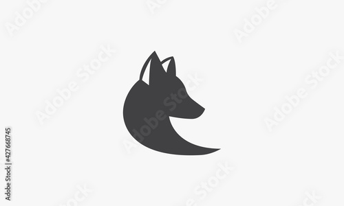 curved fox icon design vector illustration on white background