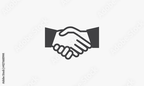 handshake icon vector on white background.