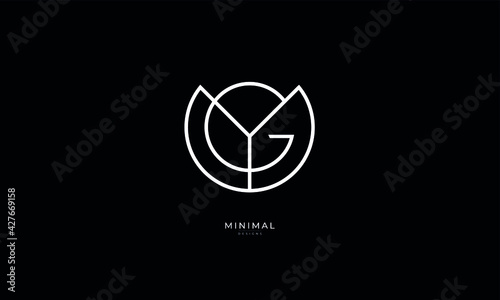 Alphabet letter icon logo YG or GY