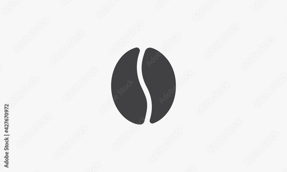 single coffee bean icon design flat vector. single coffee bean icon design flat vector.