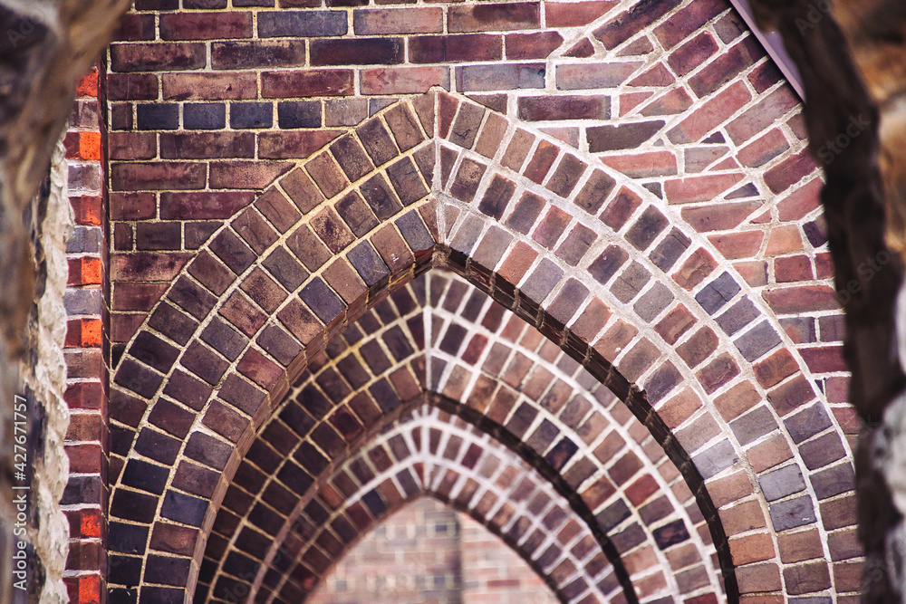 Fototapeta premium Arches in Saint Paul's Anglican Church in Toronto, Canada. The Gothic Revival building is a heritage of the Ontario province
