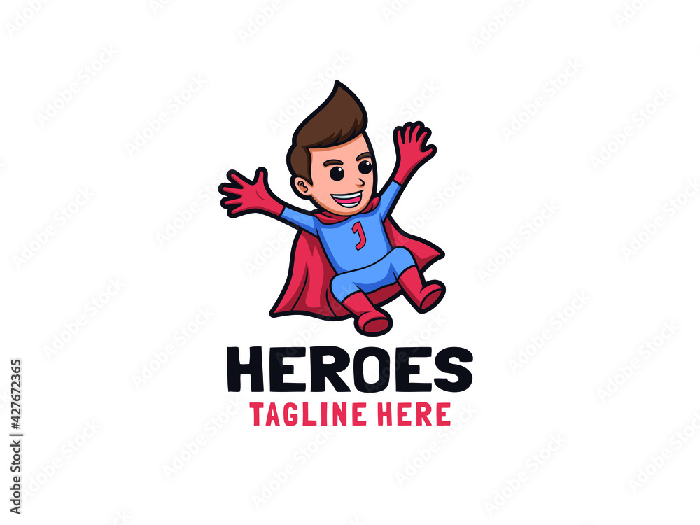 cartoon heroes logo chararacter design illustration