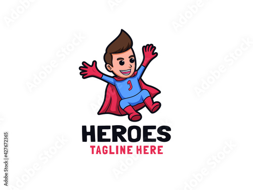 cartoon heroes logo chararacter design illustration