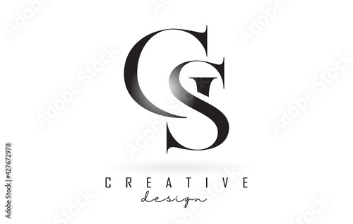 GS g s letter design logo logotype concept with serif font and elegant style vector illustration.