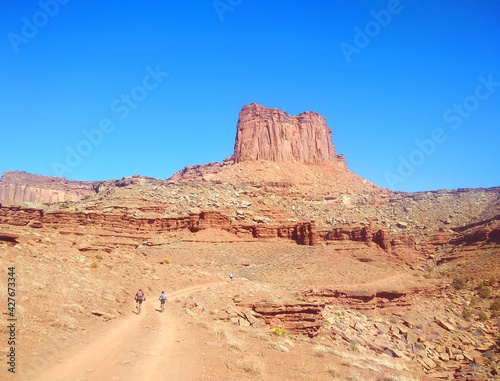 Cycling in Canyonlands National Park  Moab  Utah  United States