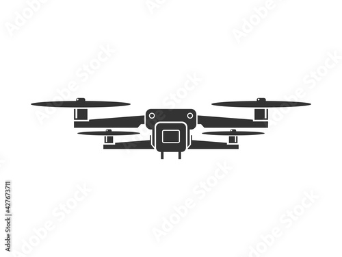 drone icon vector isolated on white © Kareemov