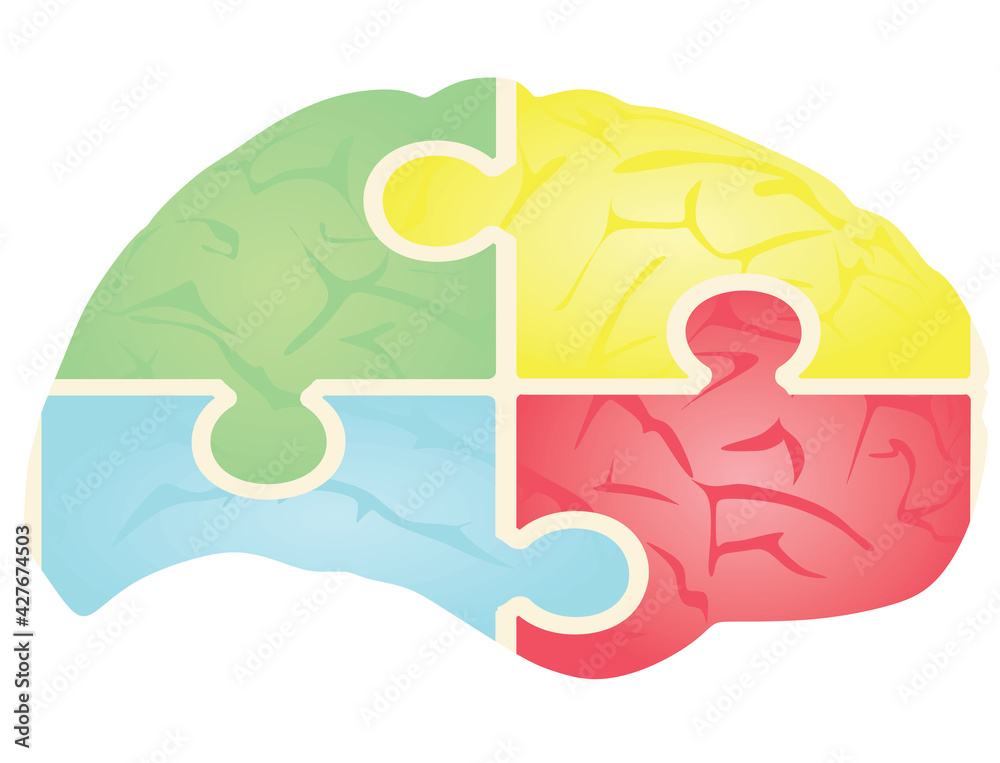 Fototapeta premium Brain puzzle idea concept. vector