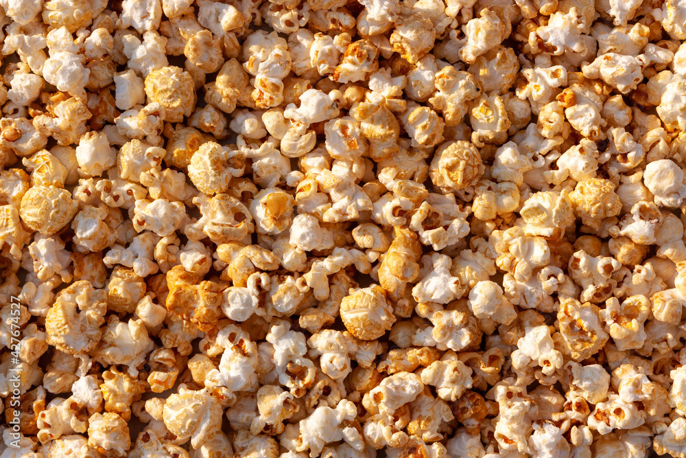 Popcorn textured background. Full frame overhead shot. Popcorn textured background. Full frame overhead shot.