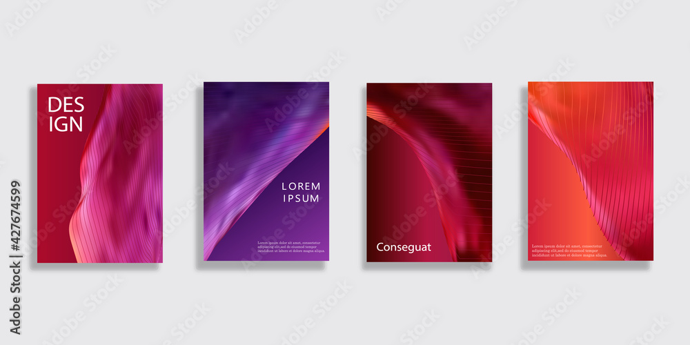 Obraz premium Minimal lid design. Colorful halftone gradients. Future geometric patterns. Vector EPS10.