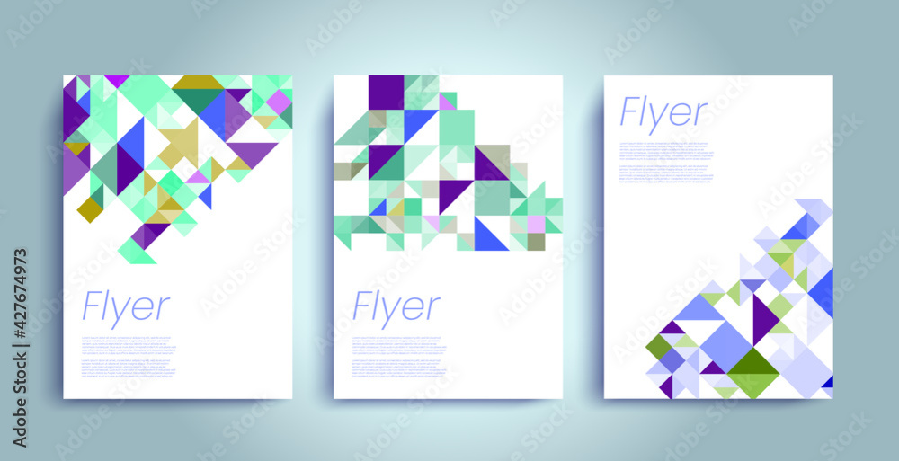 Geometric minimalist pattern flyer template set
