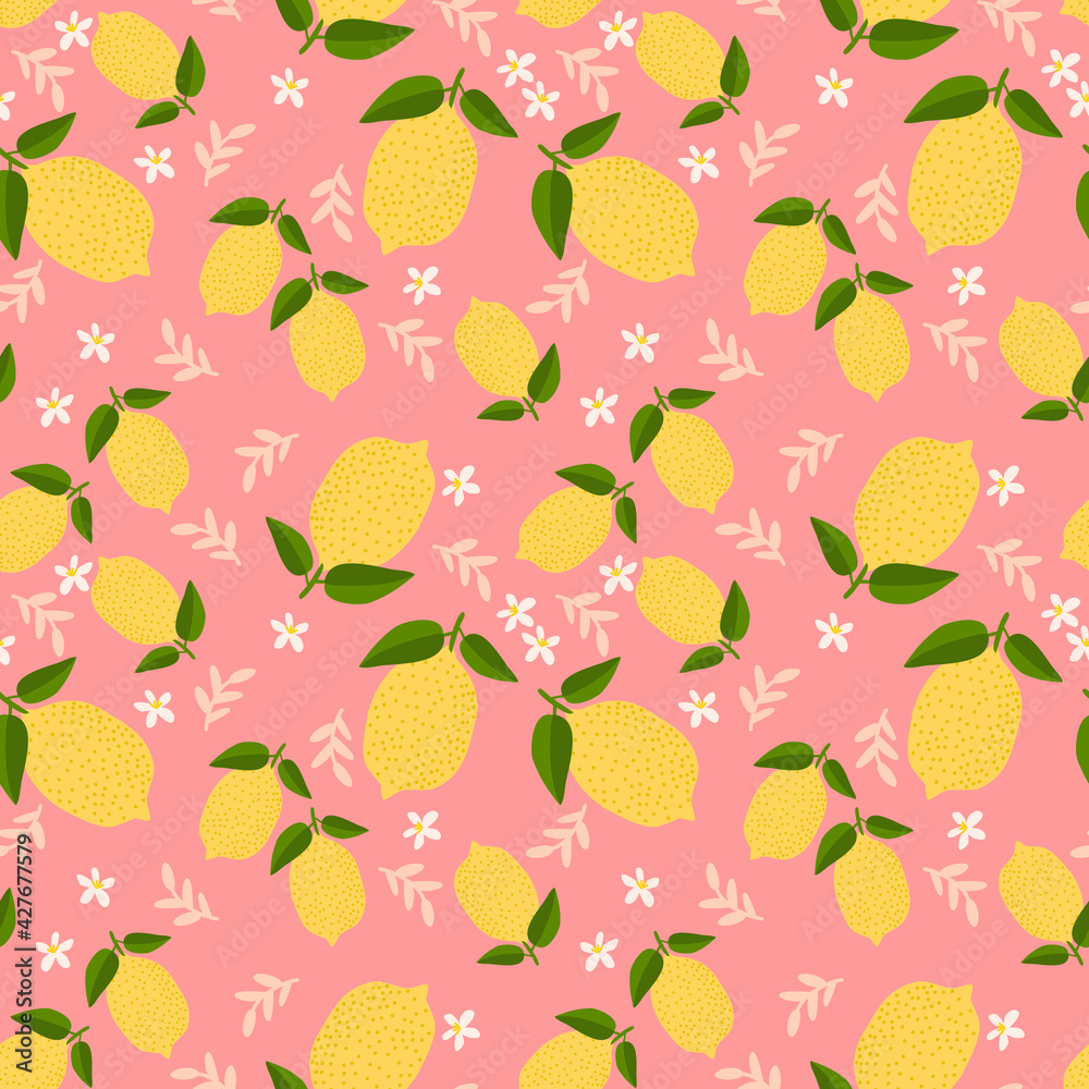 Summer fresh lemon seamless pattern Summer fresh lemon seamless pattern
