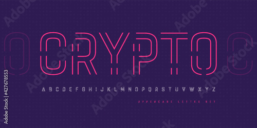 Vector linear uppercase letter set, alphabet, font, typography