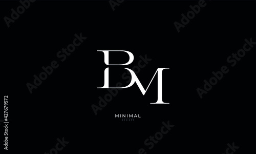 Alphabet letter icon logo BM