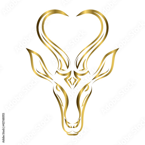 Line art vector of springbok head. Suitable for use as decoration or logo.Line art vector of springbok head. Suitable for use as decoration or logo.