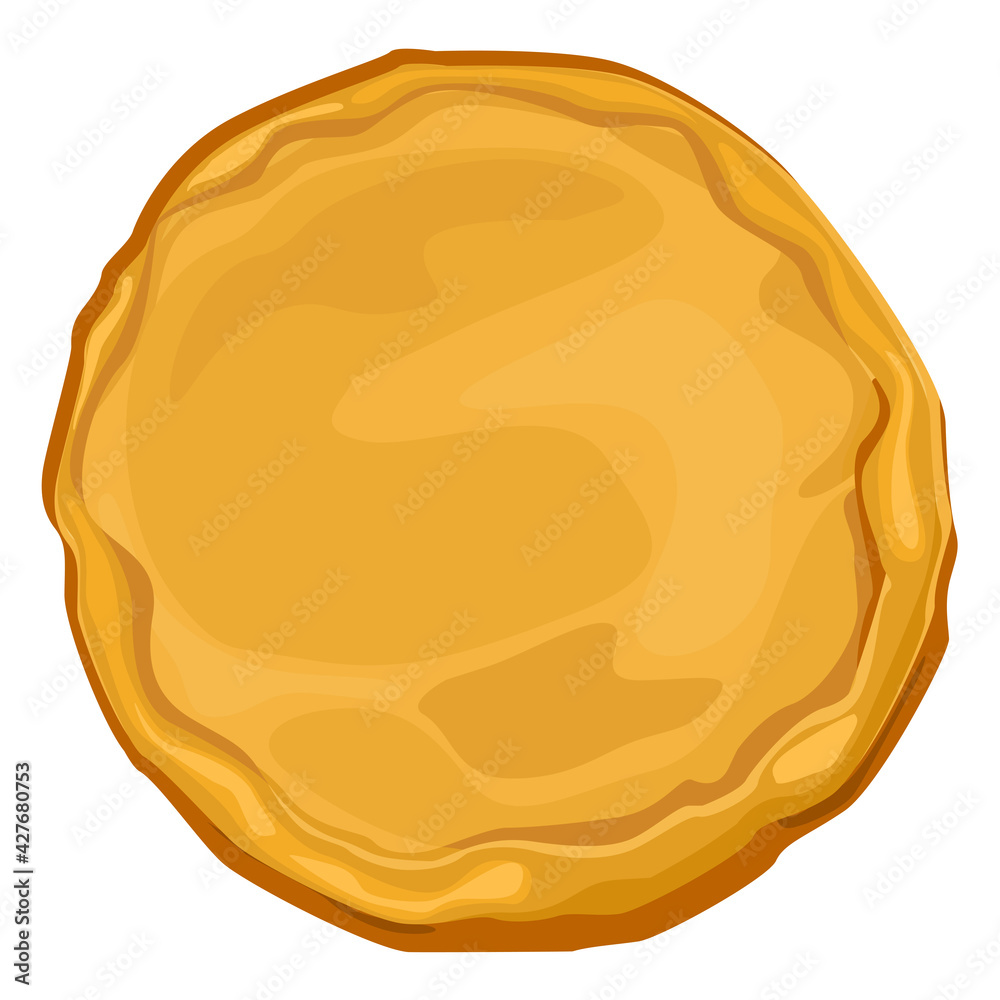Ready pizza dough about picking pizza. Baked baked dough for collecting pizza cartoon vector Ready pizza dough about picking pizza. Baked baked dough for collecting pizza cartoon vector