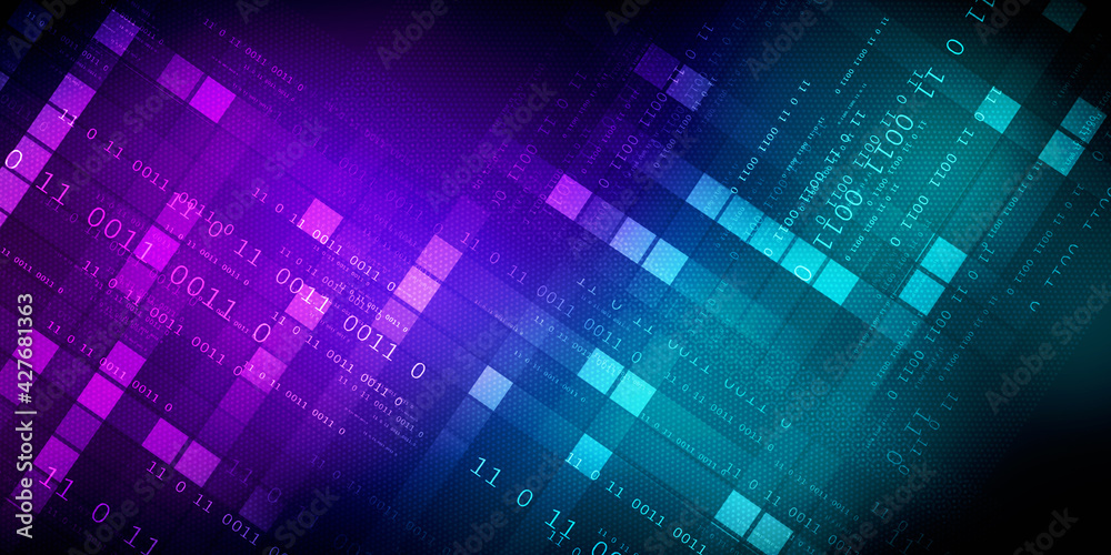 2d illustration abstract digital binary data on computer screen 2d illustration abstract digital binary data on computer screen