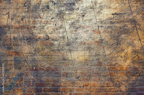 Full Frame Shot of Abstract Background and Closeup Photo of Brown Brick Wall