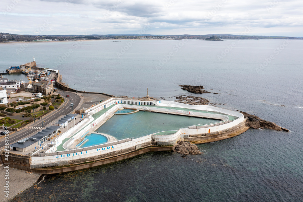 Aerial image of Jubilee Pool, Penzance, Cornwall, UK Aerial image of Jubilee Pool, Penzance, Cornwall, UK
