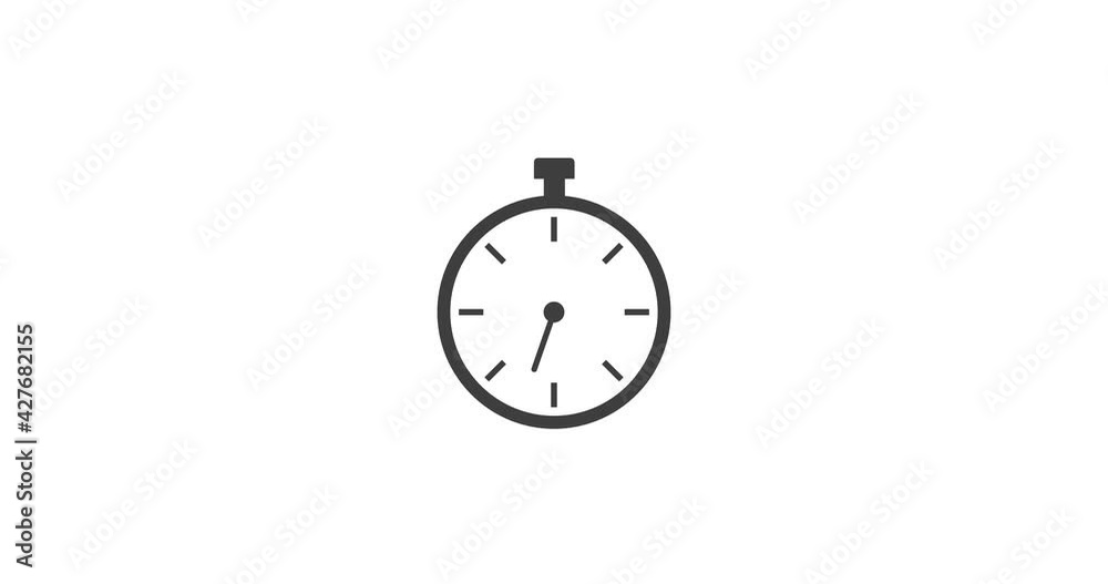 Stopwatch Flat Animated. 4k. Alpha channel. Stopwatch Flat Animated. 4k. Alpha channel.