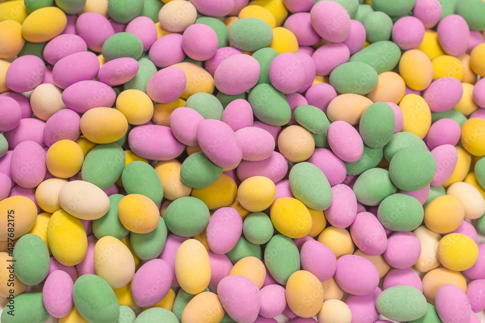 Group of colorful peanuts in glaze. Group of colorful peanuts in glaze.