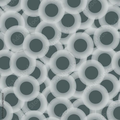 Seamless pattern. Gray-blue circles with white backlighting.