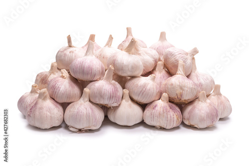 Group of garlic isolated on a white background.