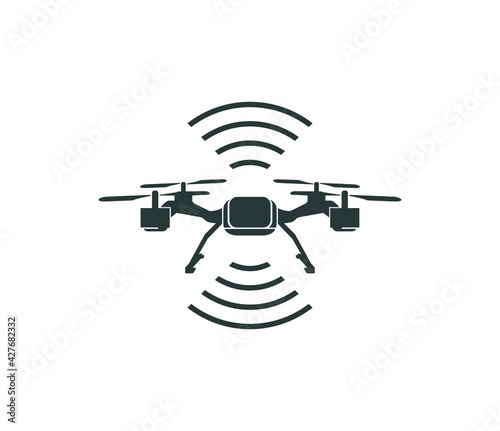 drone icon vector isolated on white