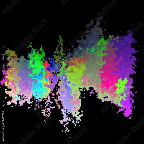 full rainbow spectrum of colours on a black background patterns and 3D wave patterns and business and financial achievement designs