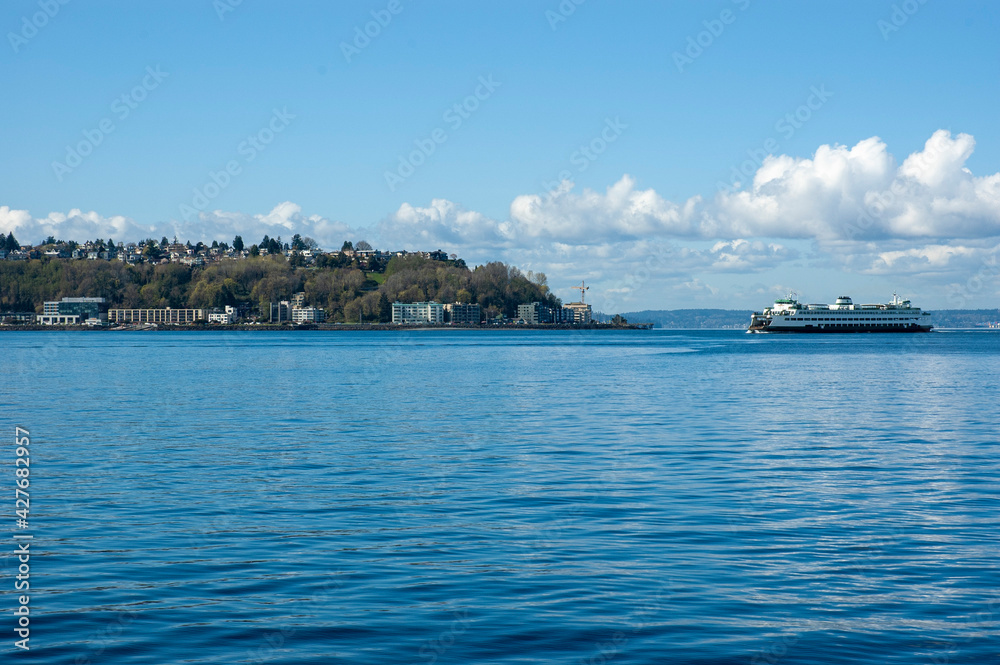 Washington State ferry in Puget Sound, Seattle