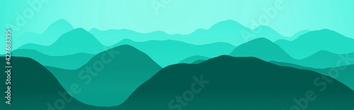 beautiful light blue hills slopes at the time of sun to set digitally made texture background illustration