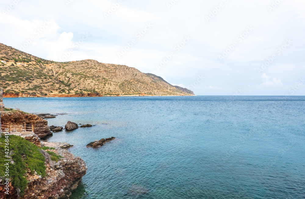 View on Spinalonga Kalydon Island Crete
