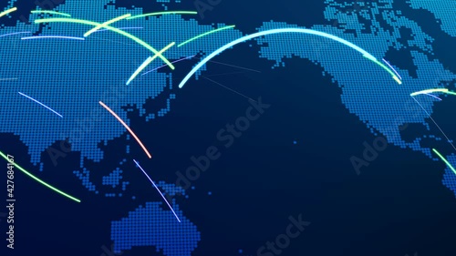 青色の世界のネットワークイメージデジタル背景