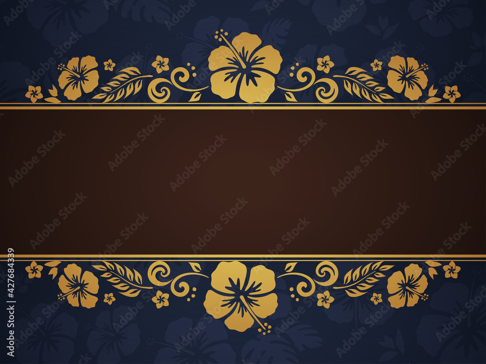 ハイビスカスのエレガントなフレーム 背景イラスト Stock Vector Adobe Stock