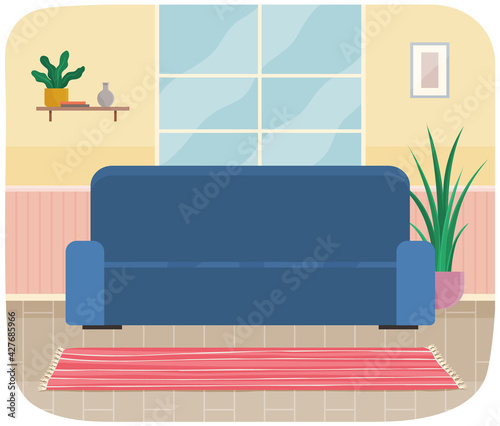 Flat design interior. Planning and arrangement of furniture in apartment. Living room. Home lifestyle. Style house