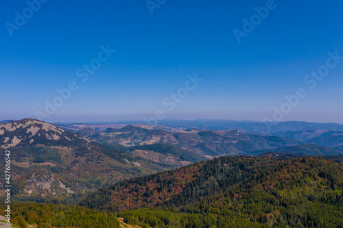 Landscape of the Ardeche in automn