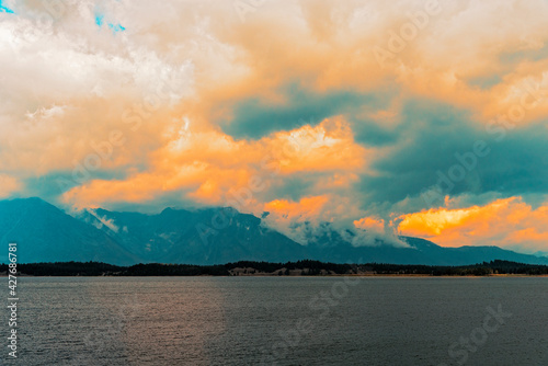 sunset over the lake © John